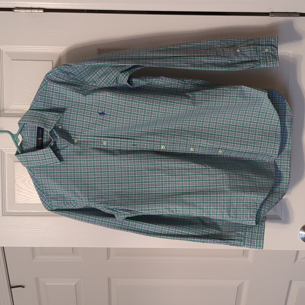 Ralph Lauren men's shirt size small. Like new. Green plaid
